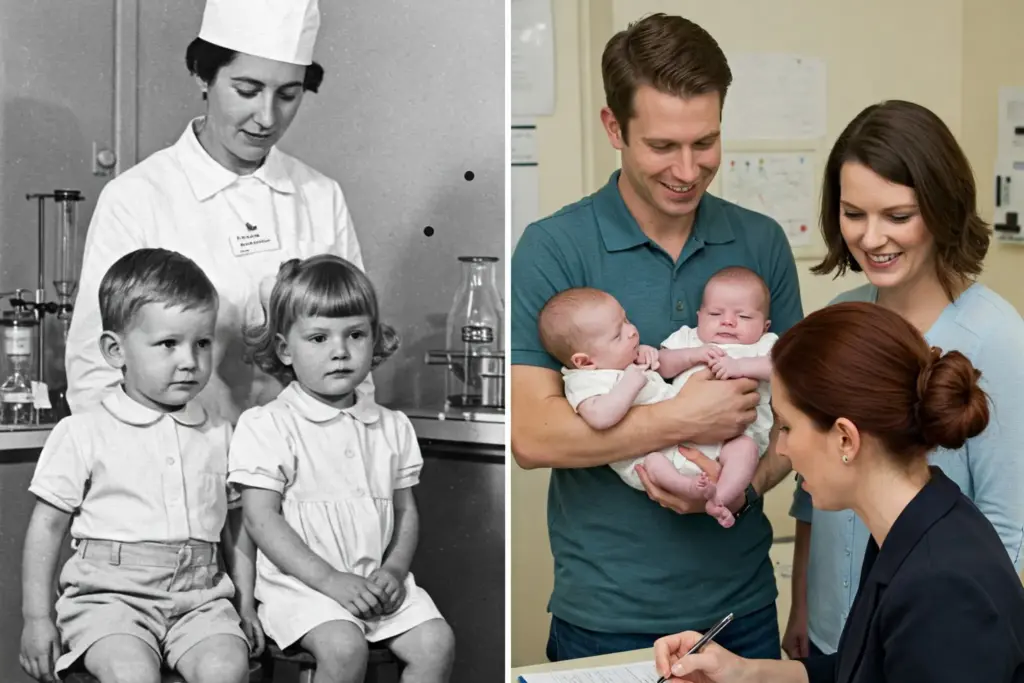 Evolution of ethical twin research: historic vs. modern twin study ethics with consent and privacy protections.